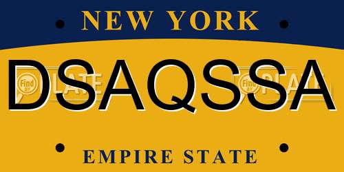 DSAQSSA New York License Plate