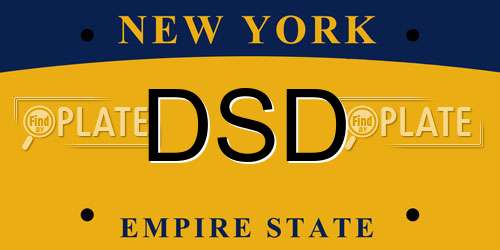 DSD New York License Plate