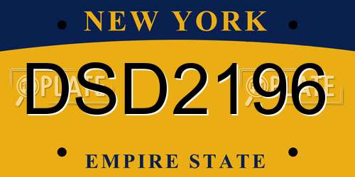 DSD2196 New York License Plate