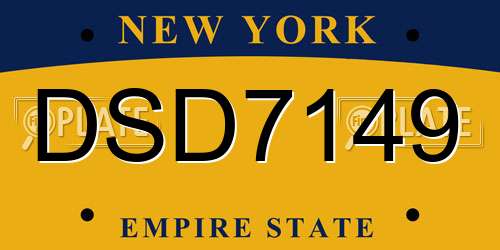 DSD7149 New York License Plate