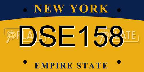 DSE158 New York License Plate