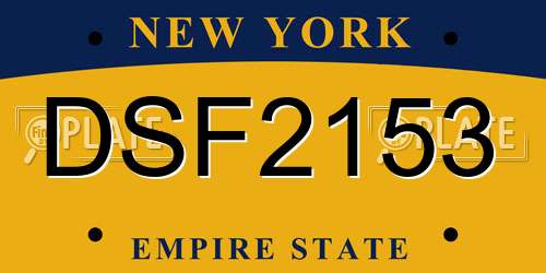DSF2153 New York License Plate
