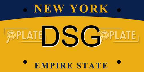DSG New York License Plate