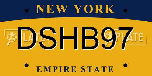 DSHB97 New York License Plate