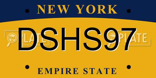 DSHS97 New York License Plate