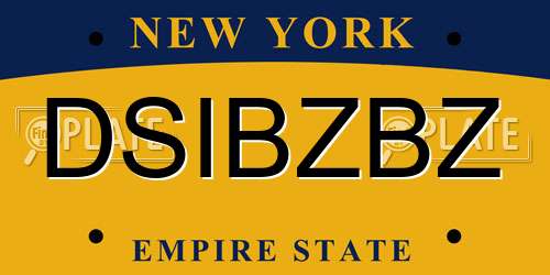 DSIBZBZ New York License Plate