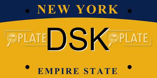 DSK New York License Plate