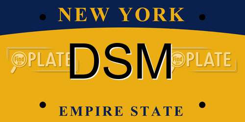 DSM New York License Plate