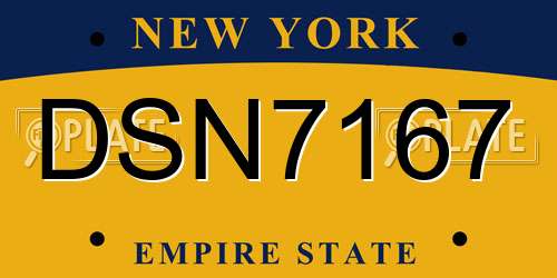 DSN7167 New York License Plate