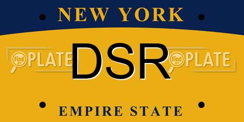 DSR New York License Plate