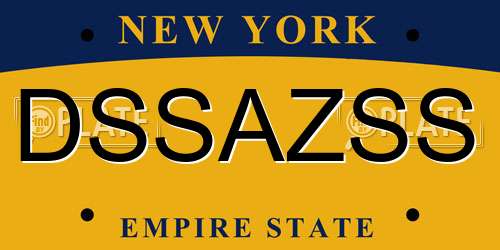 DSSAZSS New York License Plate