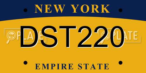 DST220 New York License Plate