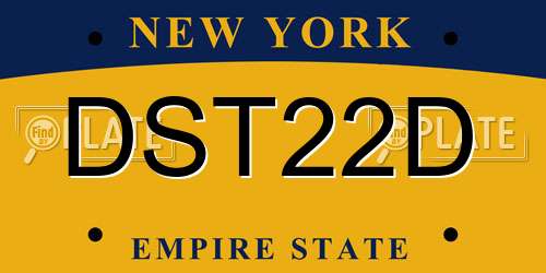 DST22D New York License Plate