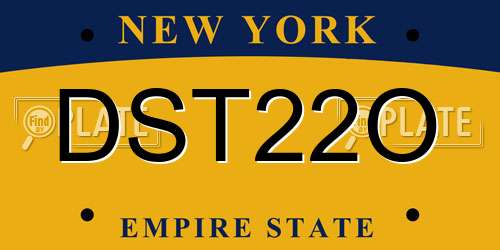 DST22O New York License Plate