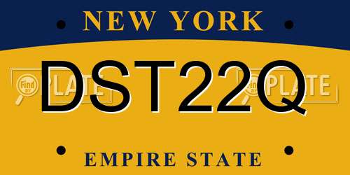 DST22Q New York License Plate