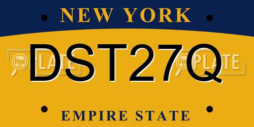 DST27Q New York License Plate