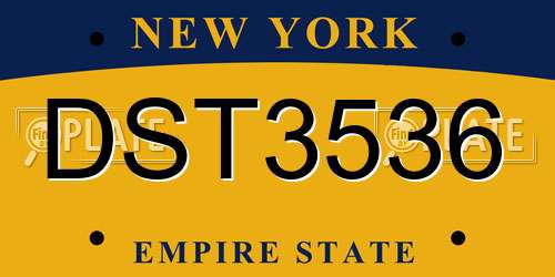 DST3536 New York License Plate