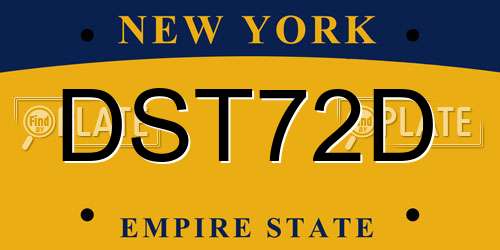 DST72D New York License Plate