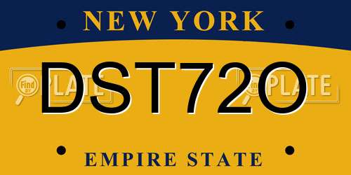 DST72O New York License Plate