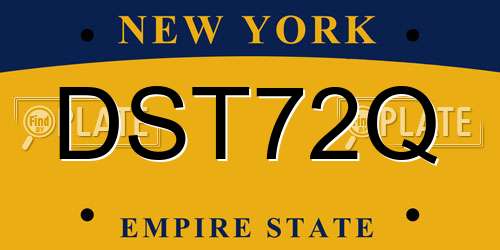 DST72Q New York License Plate