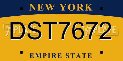 DST7672 New York License Plate