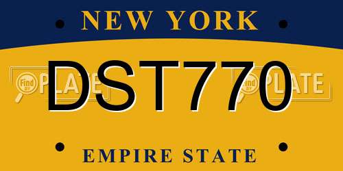 DST770 New York License Plate