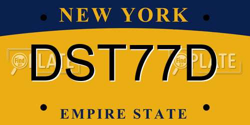 DST77D New York License Plate