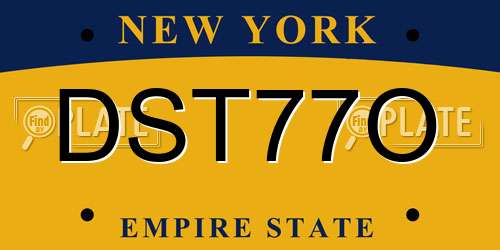 DST77O New York License Plate