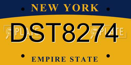 DST8274 New York License Plate