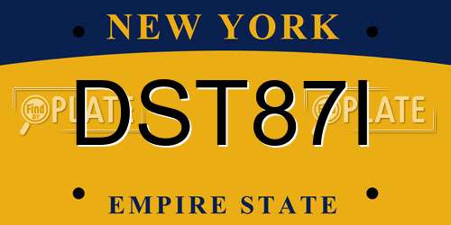 DST87I New York License Plate
