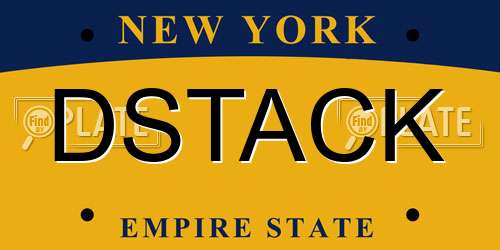 DSTACK New York License Plate