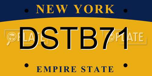 DSTB71 New York License Plate