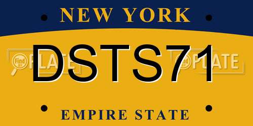 DSTS71 New York License Plate