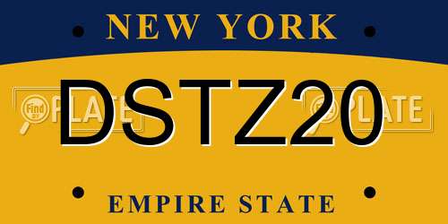 DSTZ20 New York License Plate