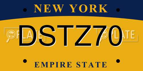 DSTZ70 New York License Plate