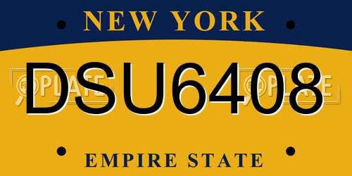 DSU6408 New York License Plate