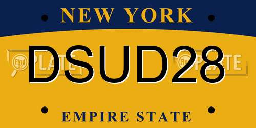 DSUD28 New York License Plate