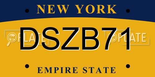 DSZB71 New York License Plate