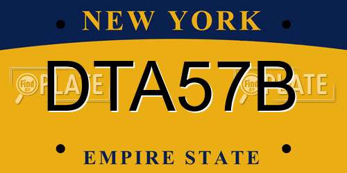 DTA57B New York License Plate