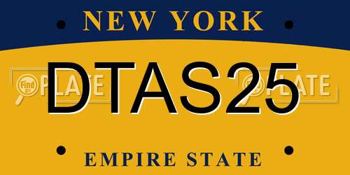 DTAS25 New York License Plate