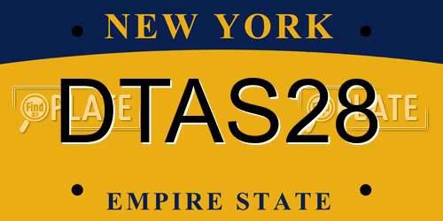 DTAS28 New York License Plate