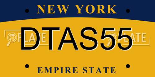DTAS55 New York License Plate