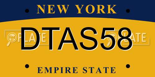 DTAS58 New York License Plate