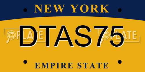 DTAS75 New York License Plate