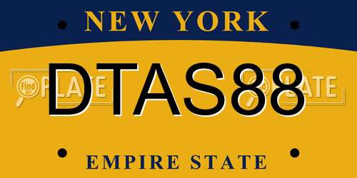 DTAS88 New York License Plate