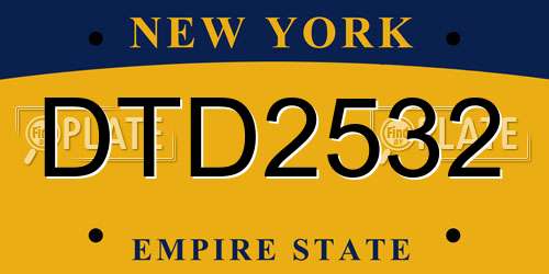 DTD2532 New York License Plate