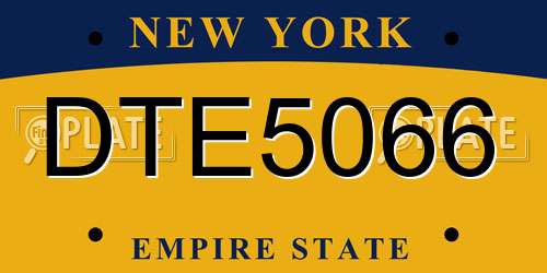 DTE5066 New York License Plate