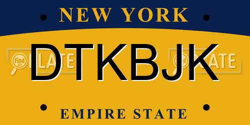DTKBJK New York License Plate