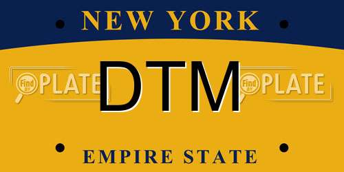 DTM New York License Plate