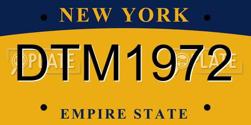 DTM1972 New York License Plate